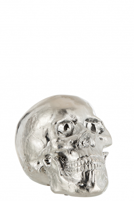 Craniu Skull, Compozit, Argintiu, 28x18.5x20.5 cm