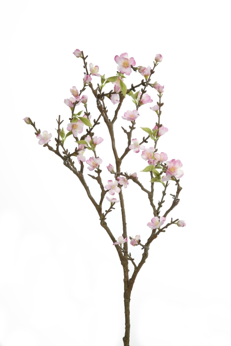Crenguta flori artificiale Cherryblossom, Fibre artificiale, Roz Verde, 97 cm