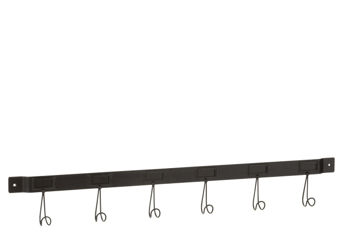 Cuier 6 Hooks, Metal, Negru, 86.5x4.5x12.5 cm [1]