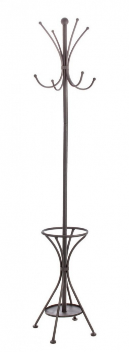 Cuier Charlotte cu suport pentru umbrele, Metal, Negru, 27x27x174 cm 27x27x174