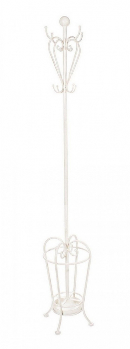 Cuier Emily cu suport pentru umbrele, Metal, Alb, 28x28x184 cm 28x28x184