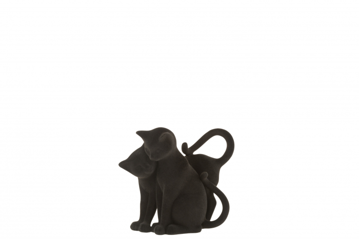 Decoratiune Cats, Compozit, Negru, 19x11.5x16.5 cm