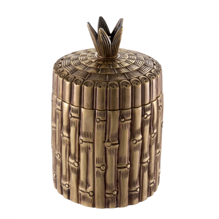 Cutie Bamboo rotund, finisaj din alamă cu aspect vintage [2]