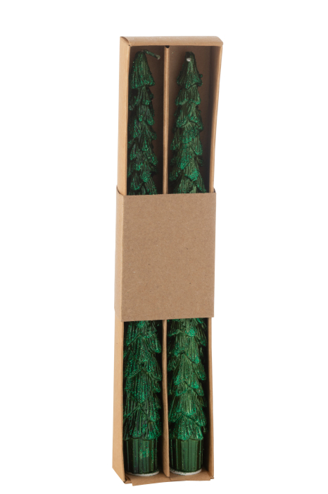 Cutie cu 2 lumanari de masa cu parafina, verde - 3h [2]