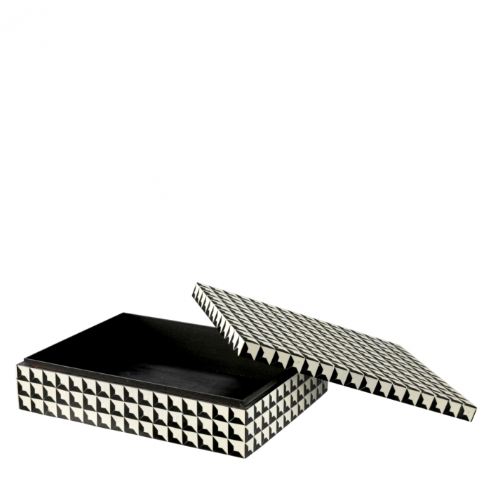 Cutie depozitare Cabas alb-negru L, Dims: L. 30 | W. 40 | H. 10  (CM) [3]
