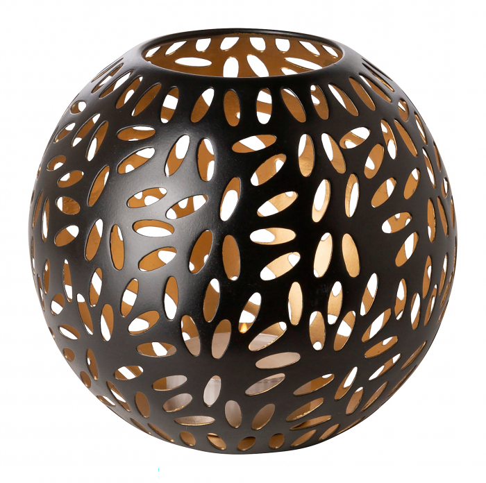 DARIA, Suport lumânare, vopsit cu pulbere neagră, d.17 cm, h.15 cm [2]