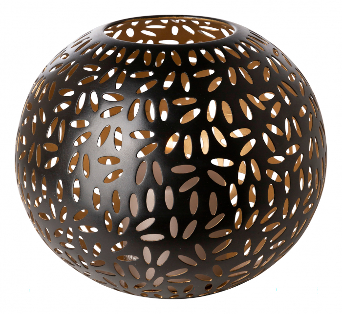 DARIA, Suport lumânare, vopsit cu pulbere neagră, d.24 cm, h.20 cm [2]