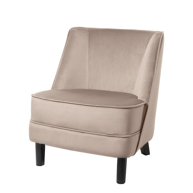 DAVE scaun, velvet, cream, picioare de lemn h.81 cm Cream