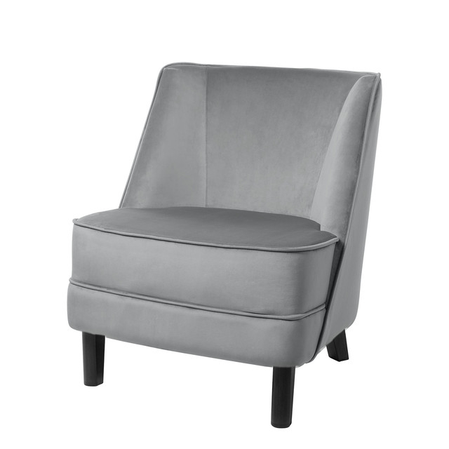 DAVE scaun, velvet, dark gri, picioare de lemn h.81 cm Dark