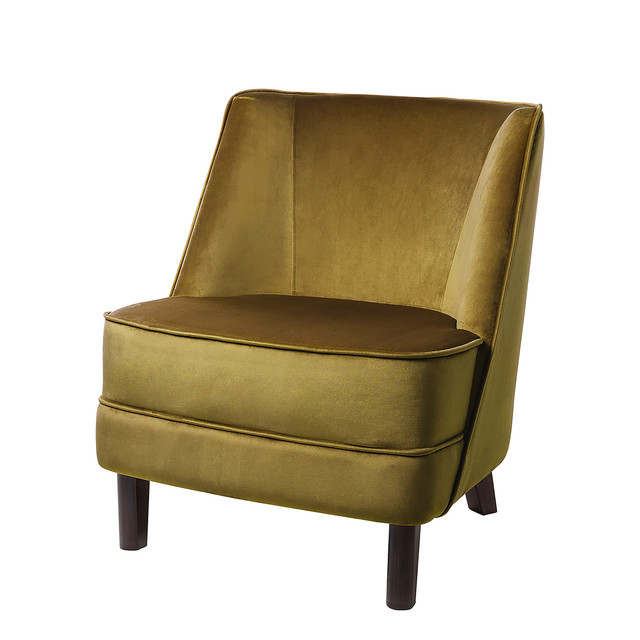 DAVE scaun, velvet, mustar, picioare de lemn h.81 cm