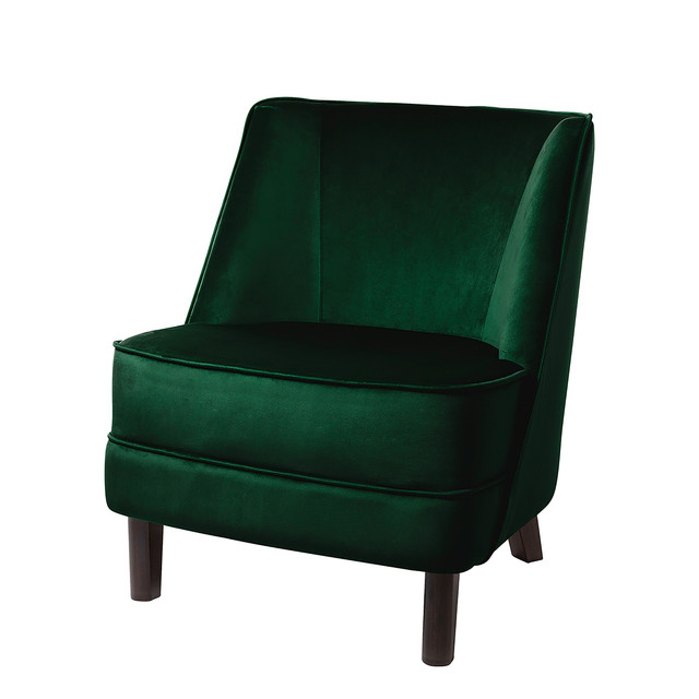 DAVE scaun, velvet, verde, picioare de lemn h.81 cm DAVE