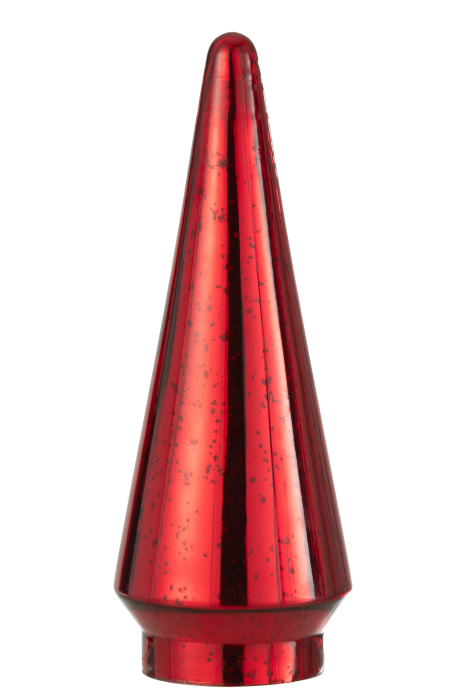 Deco bradut LED, Sticla, Rosu, 12x12x33 [2]