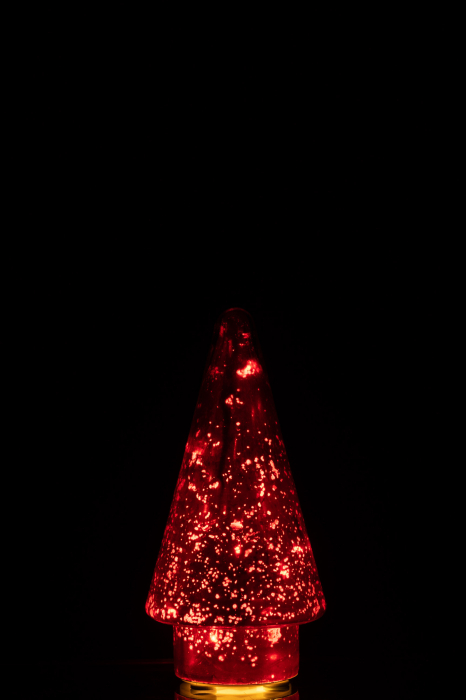 Deco bradut LED, Sticla, Rosu, 9x9x19 [3]