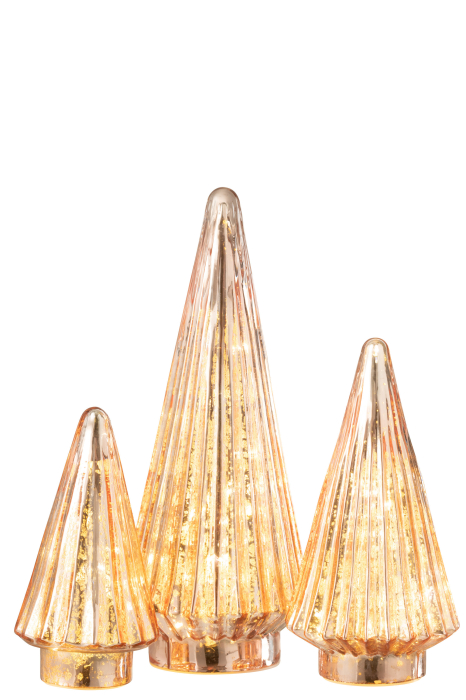 Deco bradut LED, Sticla, Roz, 11.5x11.5x33 [5]
