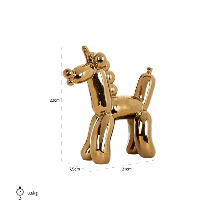Figurina Balloon uicorn, auriu [4]