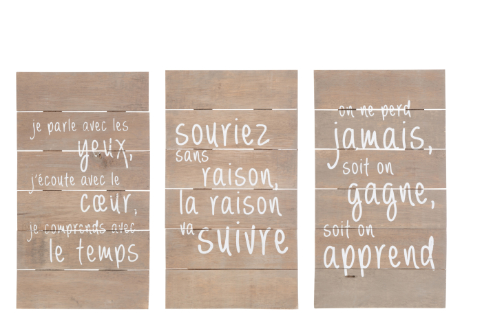 Deco perete, Mesaj, Lemn Natur Ass3 [1]