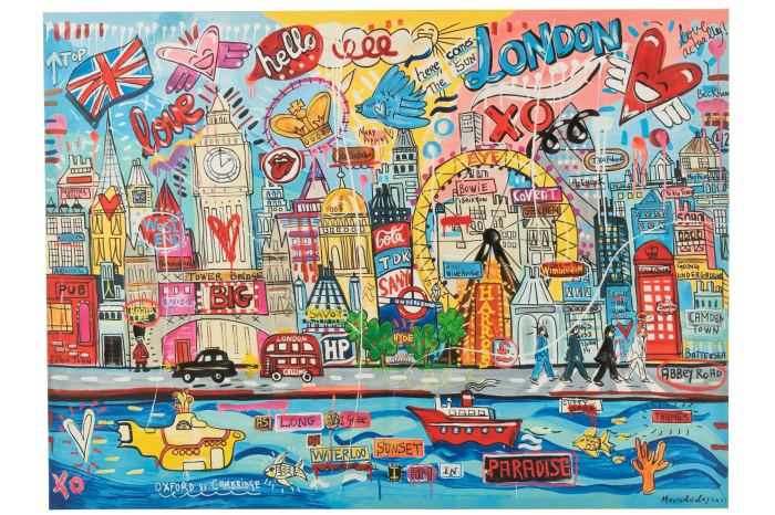Decor perete London, popart canvas mix | L 150X l 3.8X H 110 cm [1]
