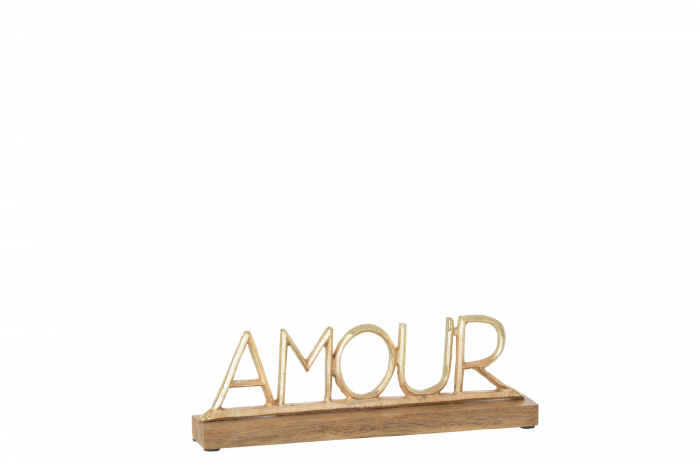 Decoratiune Amour, Aluminiu, Auriu, 30.5x5x10