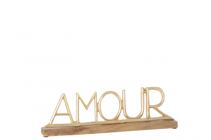 Decoratiune Amour, Aluminiu, Auriu, 40.5x5x12