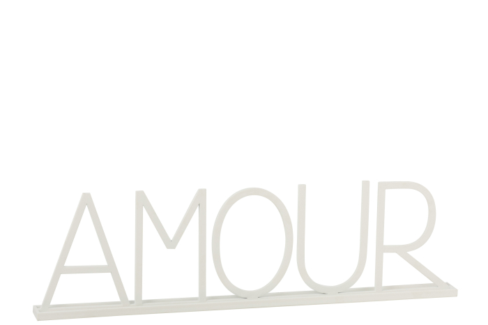 Decoratiune Amour, Metal/Fier, Alb, 77.8x5x23 cm [1]