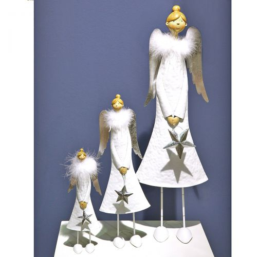 Decoratiune Angel Snowy, Metal, Alb, 7.5x10x30 cm GILDE imagine noua elgreco.ro