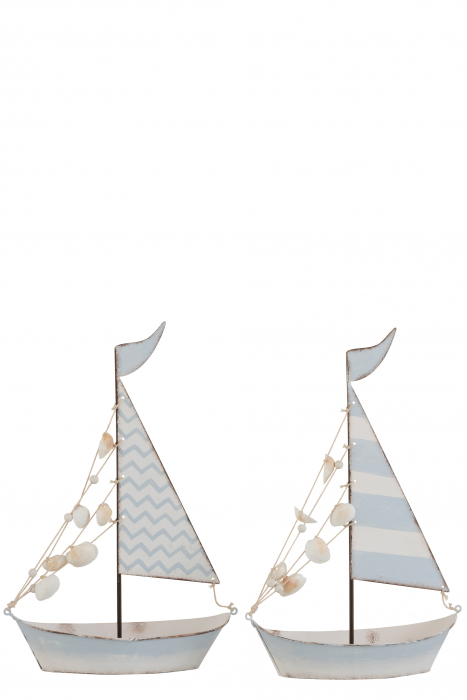 Decoratiune barca vapor, Metal, Albastru, 22×7.5×31.5 cm Jolipa imagine 2022 by aka-home.ro