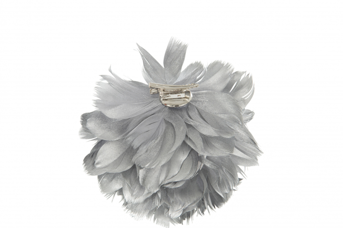 Decoratiune Bauble, Feathers, Argintiu, 15x15x12 cm [2]