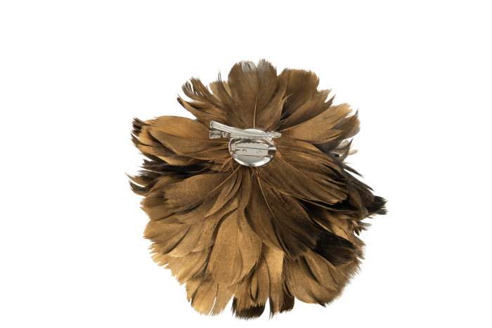 Decoratiune Bauble, Feathers, Auriu, 15x14x9 cm [2]