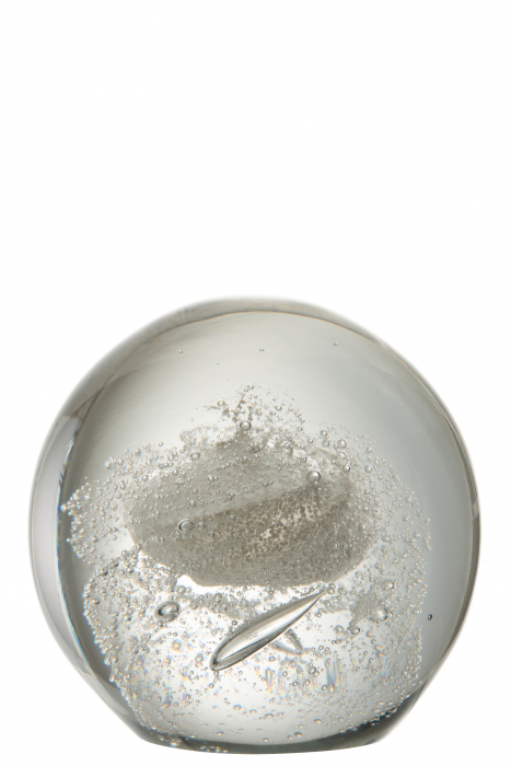 Decoratiune Bubble, Sticla, Argintiu, 16x16x15.5 cm [2]