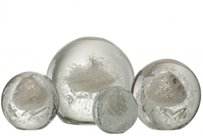 Decoratiune Bubble, Sticla, Argintiu, 16x16x15.5 cm [3]