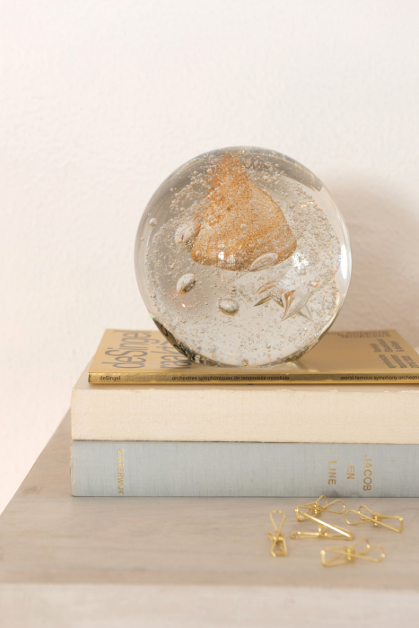 Decoratiune Bubble, Sticla, Auriu, 17x17x17 cm [4]