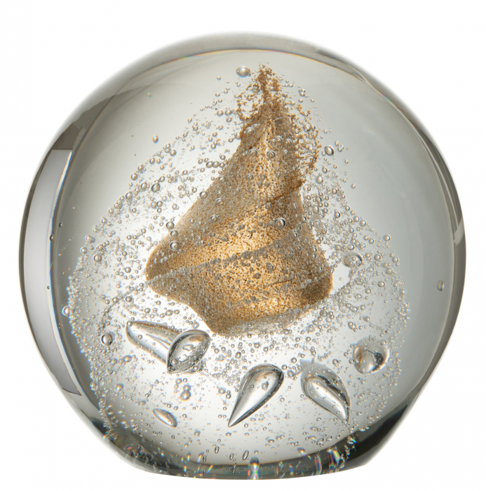 Decoratiune Bubble, Sticla, Auriu, 17x17x17 cm