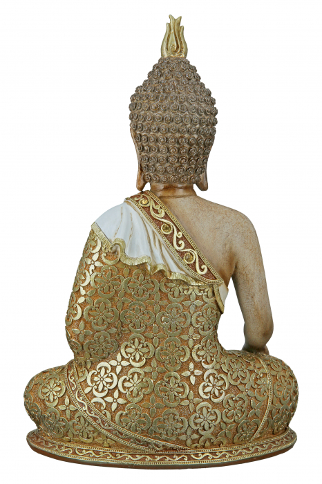 Decoratiune Buddha Mangala, Rasina, Auriu, 24x35x12 cm [2]