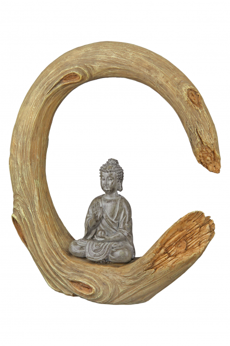 Decoratiune Buddha, Rasina, Maro/Argintiu, 20.5x22x6 cm [3]