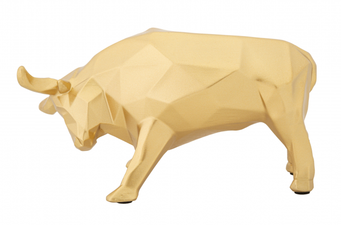 Decoratiune Bull, Rasina, Auriu, 10.6x19.5x9.9 cm [6]