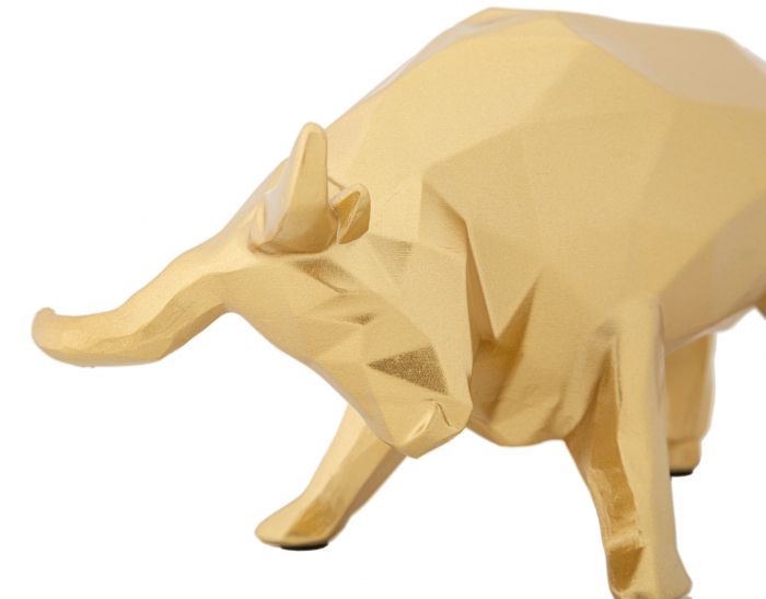 Decoratiune Bull, Rasina, Auriu, 10.6x19.5x9.9 cm [3]
