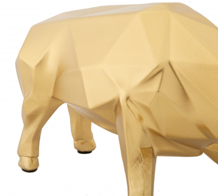 Decoratiune Bull, Rasina, Auriu, 10.6x19.5x9.9 cm [2]