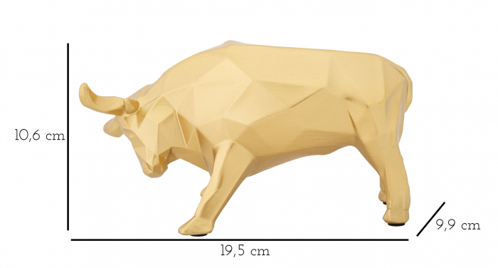 Decoratiune Bull, Rasina, Auriu, 10.6x19.5x9.9 cm [5]