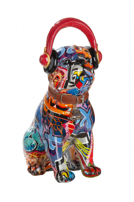 Decoratiune catel Pop art, rasina, multicolor, 13x20,5x30 cm [2]