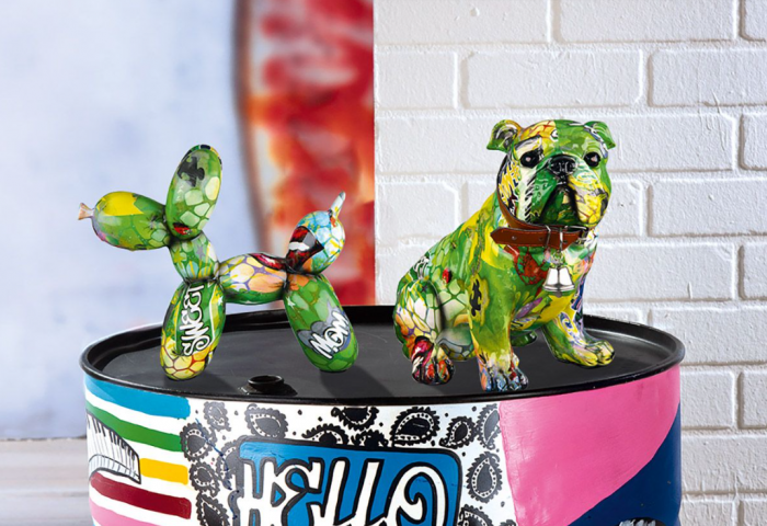 Decoratiune catel Street art baloons, rasina, multicolor, 22x8x18 cm [2]