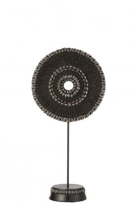 Decoratiune Circle, Compozit, Negru, 23x13x47 cm