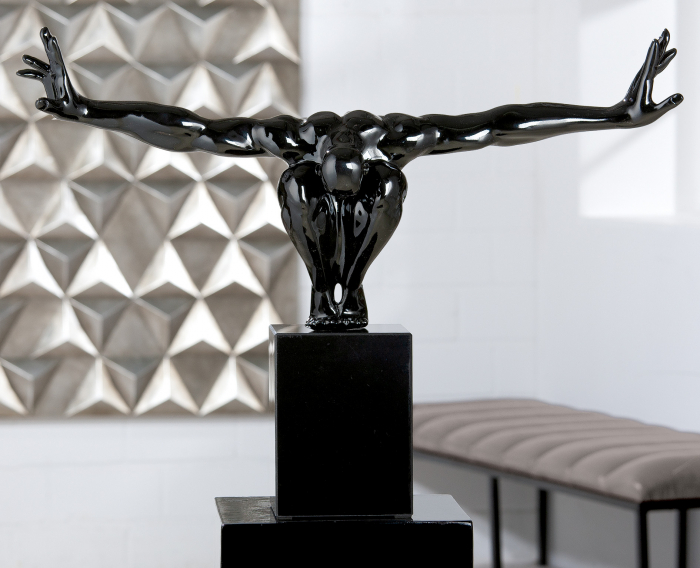 Decoratiune Cliffhanger, Rasina/Marmura, Negru, 75x45x21 cm [5]