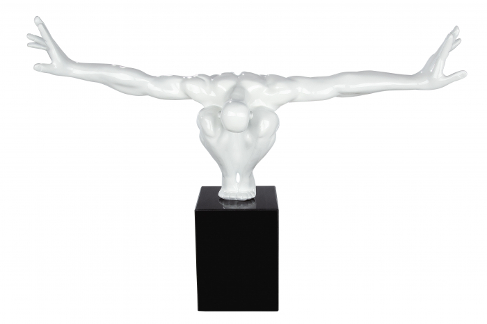 Decoratiune Cliffhanger, Rasina/Marmura, Negru/Alb, 75x45x21 cm [5]