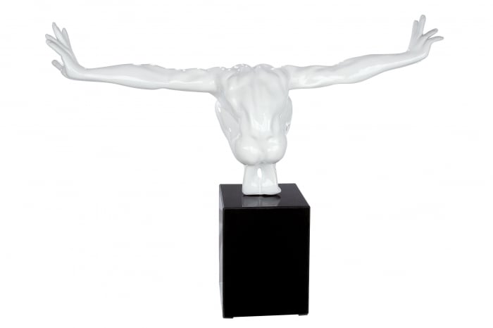Decoratiune Cliffhanger, Rasina/Marmura, Negru/Alb, 75x45x21 cm [2]