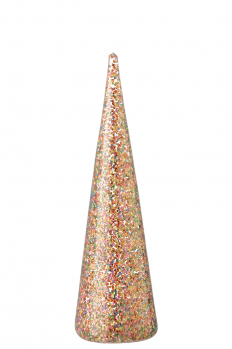 Decoratiune con, Sticla, Multicolor, 9x9x30 cm