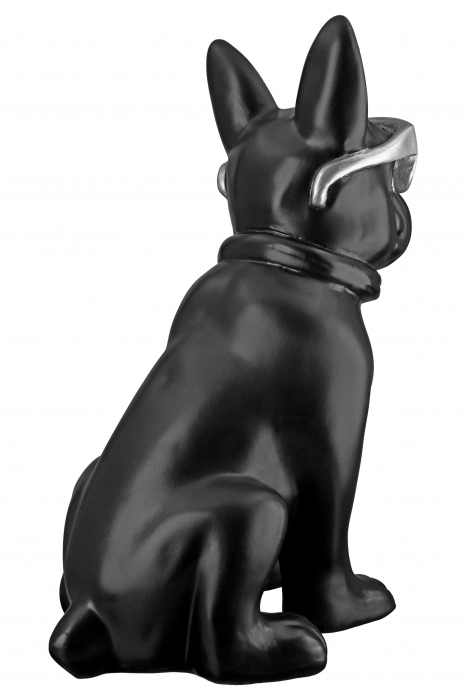 Decoratiune Cool Dog, Rasina, Argintiu/Negru, 18x35x22 cm [3]