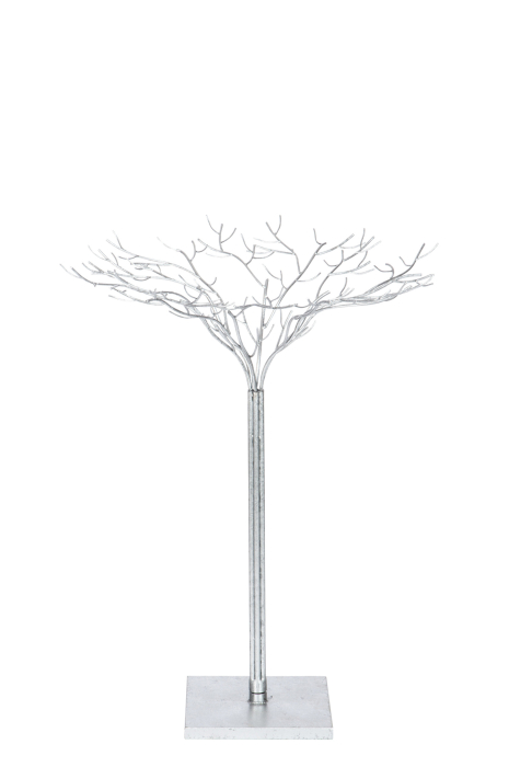 Decoratiune Copac, Metal, Argintiu, 62x62x80 cm [1]