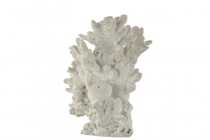 Decoratiune coral, Compozit, Alb, 15x18x22 cm