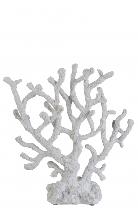 Decoratiune coral, Compozit, Alb, 37x10x38 cm