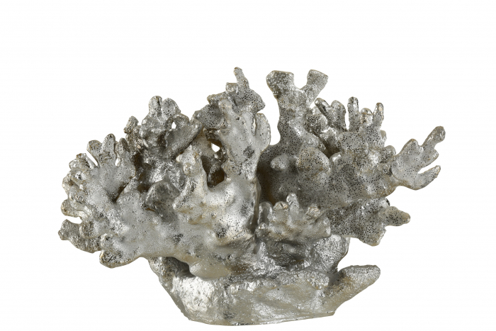 Decoratiune Coral, Rasina, Silver, 32x24x19.5 cm
